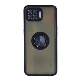 Oppo Reno 4 Lite Kılıf Montreal Yüzüklü Silikon Kapak - Lacivert
