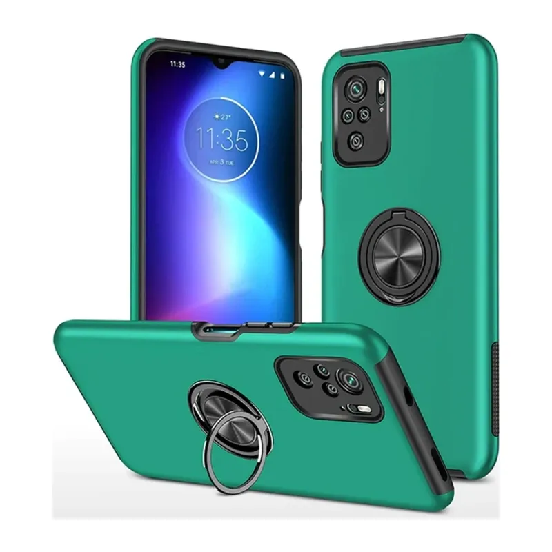 Xiaomi Poco F3 Kılıf Elit Yüzüklü Kapak - Yeşil