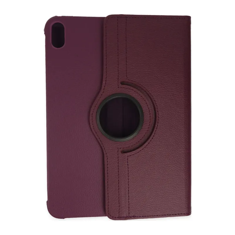 Apple iPad 2025 10.9 10.Nesil (A16) Kılıf 360 Tablet Deri Kılıf - Mürdüm