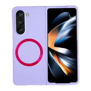 Samsung Galaxy Z Fold 5 Kılıf Mata Fold Kapak - Lila