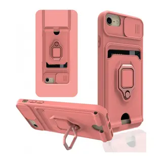 Apple iPhone 7 Kılıf Zuma Kartvizitli Yüzüklü Silikon - Pembe