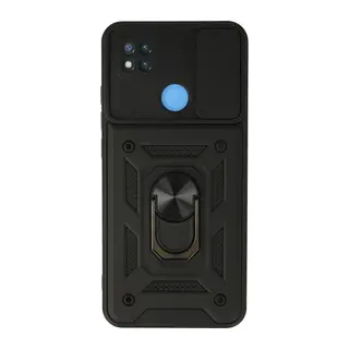 Xiaomi Redmi 9C Kılıf Pars Lens Yüzüklü Silikon - Siyah