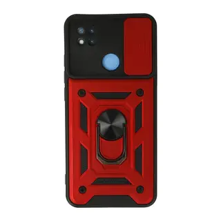 Xiaomi Redmi 9C Kılıf Pars Lens Yüzüklü Silikon - Kırmızı