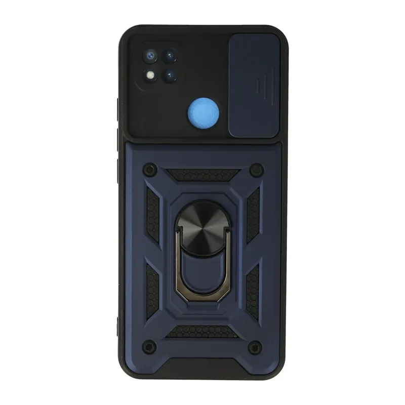 Xiaomi Redmi 9C Kılıf Pars Lens Yüzüklü Silikon - Lacivert