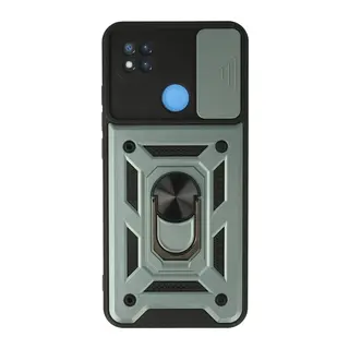 Xiaomi Redmi 9C Kılıf Pars Lens Yüzüklü Silikon - Yeşil