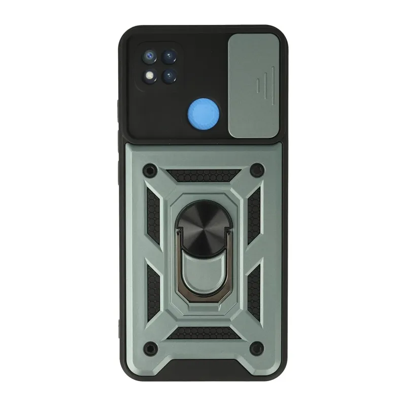 Xiaomi Redmi 9C Kılıf Pars Lens Yüzüklü Silikon - Yeşil