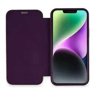 Apple iPhone 12 Kılıf Dolpin Kapaklı - Derin Mor