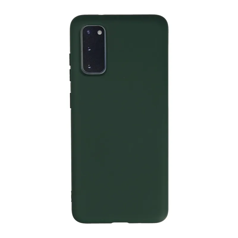 Samsung Galaxy S20 Kılıf Nano içi Kadife Silikon - Koyu Yeşil
