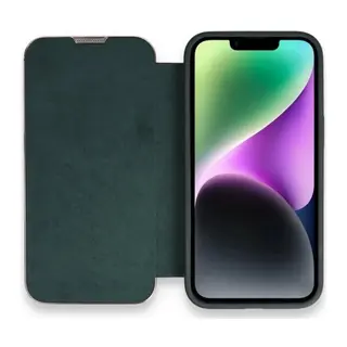 Apple iPhone 14 Pro Max Kılıf Dolpin Kapaklı - Koyu Yeşil