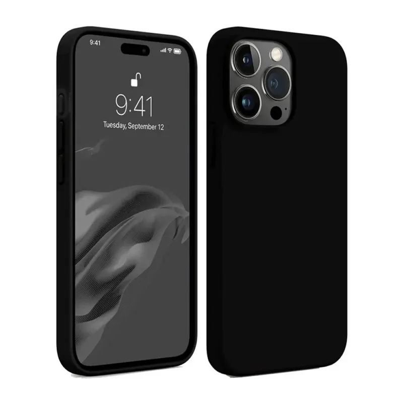 Apple iPhone 15 Pro Kılıf First Silikon - Siyah