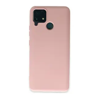 Realme C15 Kılıf Nano içi Kadife Silikon - Pudra