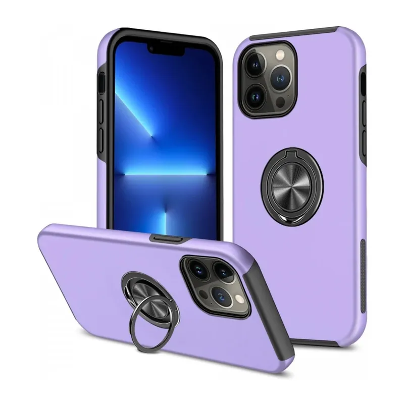 Apple iPhone 13 Pro Max Kılıf Elit Yüzüklü Kapak - Mor