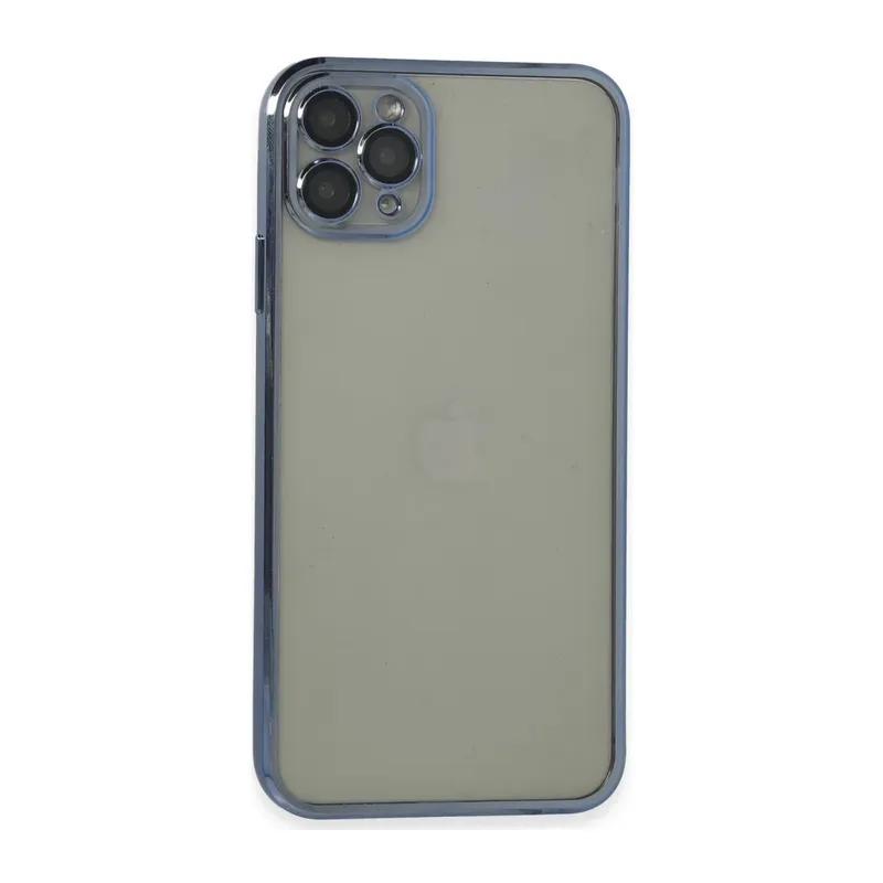 Apple iPhone 11 Pro Max Kılıf Razer Lensli Silikon - Açık Mavi