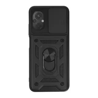 Xiaomi Poco M5 Kılıf Pars Lens Yüzüklü Silikon - Siyah