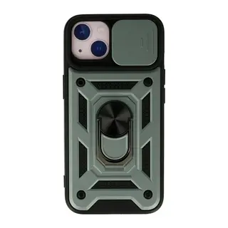 Apple iPhone 13 Kılıf Pars Lens Yüzüklü Silikon - Yeşil