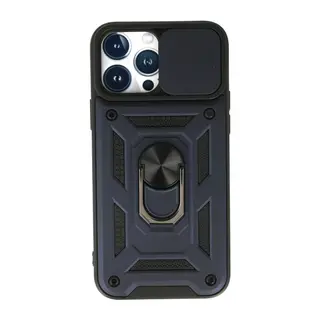 Apple iPhone 13 Pro Max Kılıf Pars Lens Yüzüklü Silikon - Lacivert