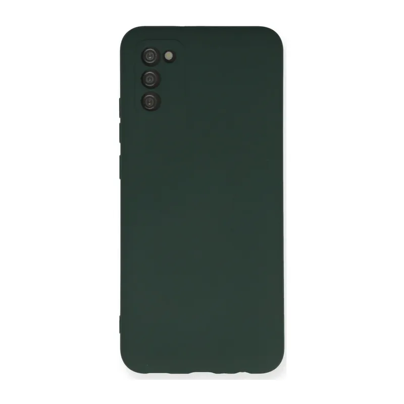 Samsung Galaxy A03S Kılıf Nano içi Kadife Silikon - Koyu Yeşil