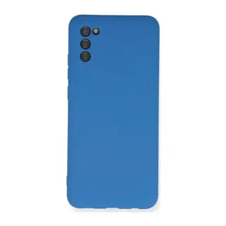 Samsung Galaxy A03S Kılıf Nano içi Kadife Silikon - Mavi