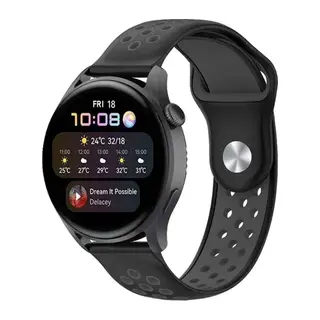 Watch 20mm Spor Delikli Kordon - Siyah-Füme