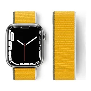 Apple Watch 42mm Hasırlı Cırtcırtlı Kordon - Sarı