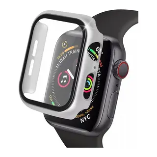Apple Watch 41mm Camlı Kasa Ekran Koruyucu - Gümüş