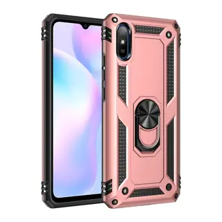 Xiaomi Redmi 9A Kılıf Sofya Yüzüklü Silikon Kapak - Rose