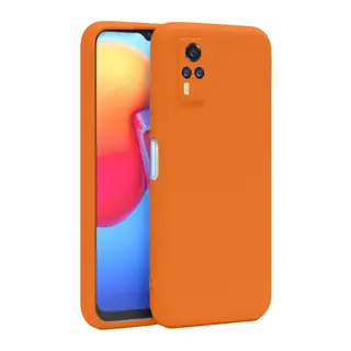 Vivo Y53S Kılıf Nano içi Kadife Silikon - Turuncu