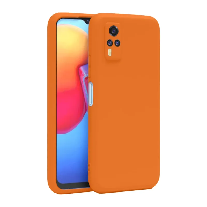 Vivo Y53S Kılıf Nano içi Kadife Silikon - Turuncu