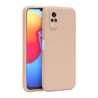 Vivo Y53S Kılıf Nano içi Kadife Silikon - Pudra