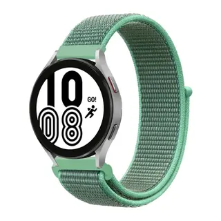 Samsung Galaxy Watch 4 Hasırlı Cırtcırtlı Kordon - Turkuaz