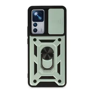 Xiaomi Mi 12T Pro Kılıf Pars Lens Yüzüklü Silikon - Yeşil