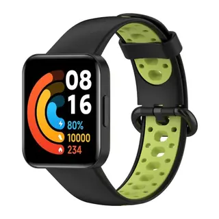 Xiaomi Redmi Watch 2 Spor Delikli Kordon - Siyah-Yeşil