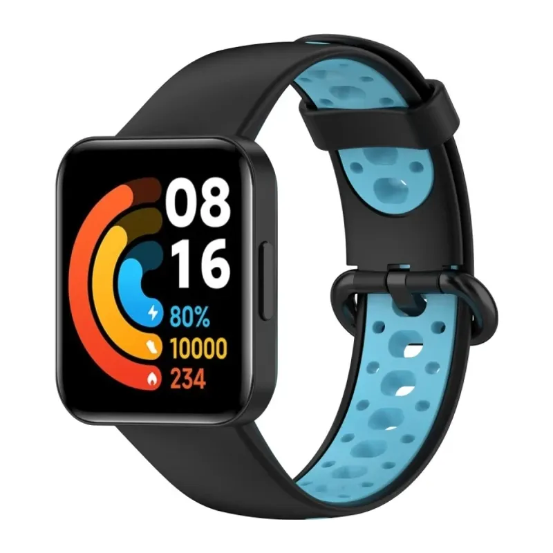 Xiaomi Redmi Watch 2 Spor Delikli Kordon - Siyah-Mavi