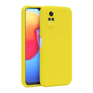 Vivo Y53S Kılıf Nano içi Kadife Silikon - Sarı