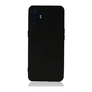 Oppo Reno 6 Kılıf Nano içi Kadife Silikon - Siyah