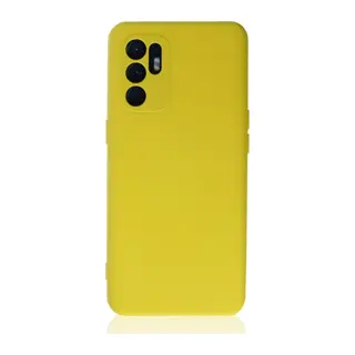 Oppo Reno 6 Kılıf Nano içi Kadife Silikon - Sarı1