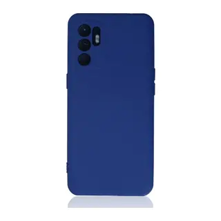 Oppo Reno 6 Kılıf Nano içi Kadife Silikon - Mavi