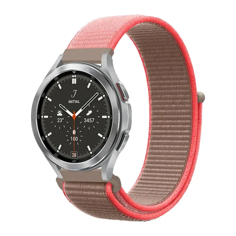 Watch 22mm Hasırlı Cırtcırtlı Kordon - Pembe