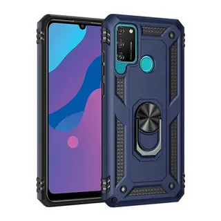 Huawei Y6P Kılıf Sofya Yüzüklü Silikon Kapak - Lacivert