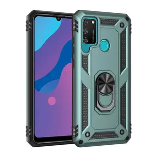 Huawei Y6P Kılıf Sofya Yüzüklü Silikon Kapak - Yeşil