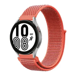 Samsung Galaxy Watch 4 Hasırlı Cırtcırtlı Kordon - Turuncu