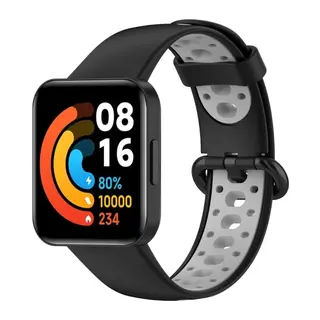Xiaomi Redmi Watch 2 Spor Delikli Kordon - Siyah-Gri
