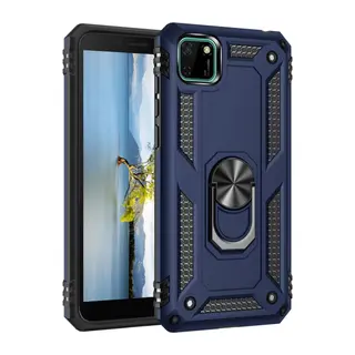 Huawei Y5P Kılıf Sofya Yüzüklü Silikon Kapak - Lacivert