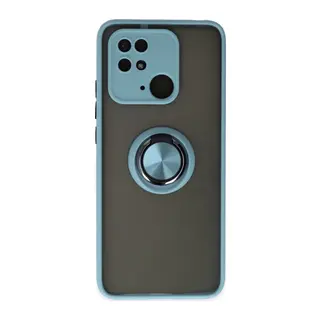 Xiaomi Redmi 10C Kılıf Montreal Yüzüklü Silikon Kapak - Buz Mavi
