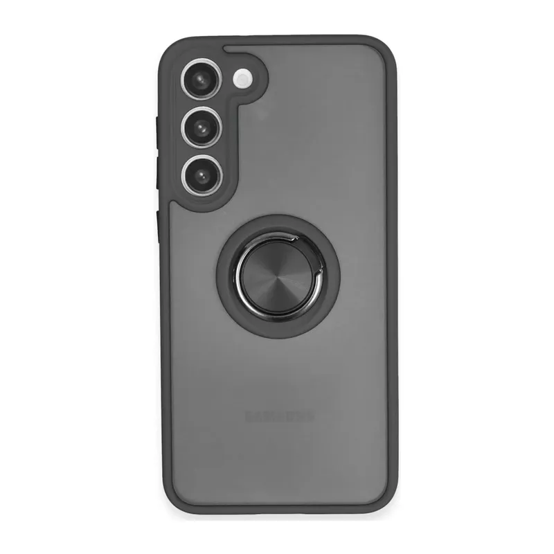 Samsung Galaxy S23 Plus Kılıf Montreal Yüzüklü Silikon Kapak - Siyah