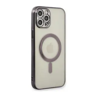 Apple iPhone 12 Pro Kılıf Magneticsafe Lazer Silikon - Siyah