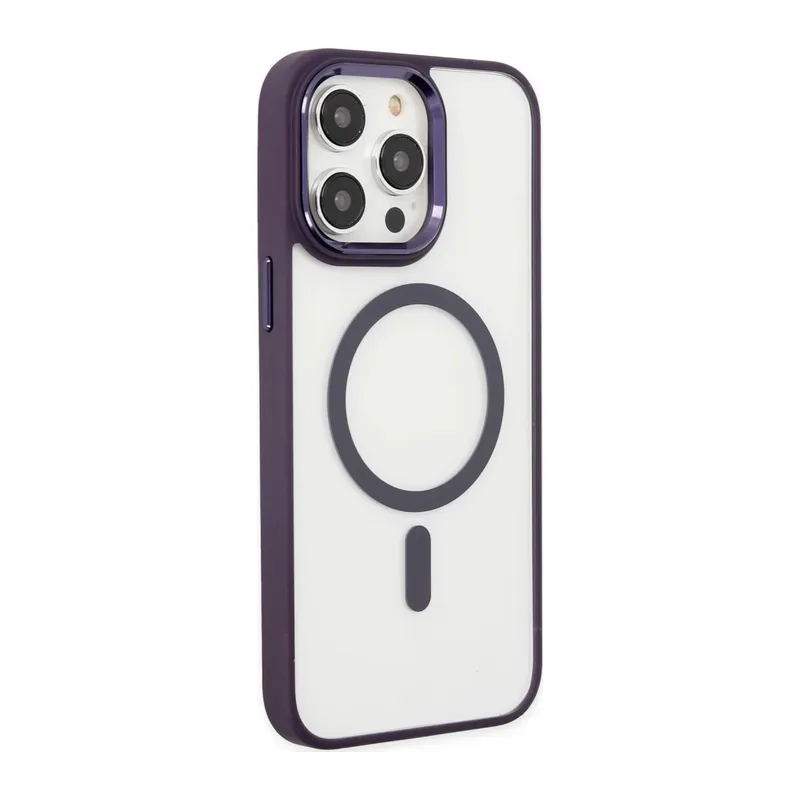 Apple iPhone 13 Pro Kılıf Room Magneticsafe Silikon - Derin Mor