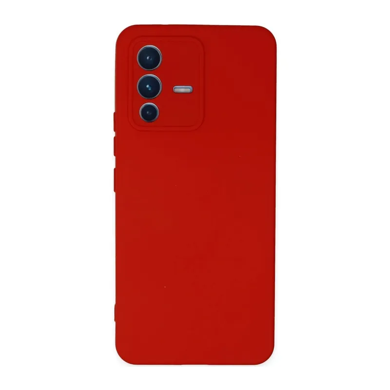 Vivo V23 5G Kılıf Nano içi Kadife Silikon - Kırmızı