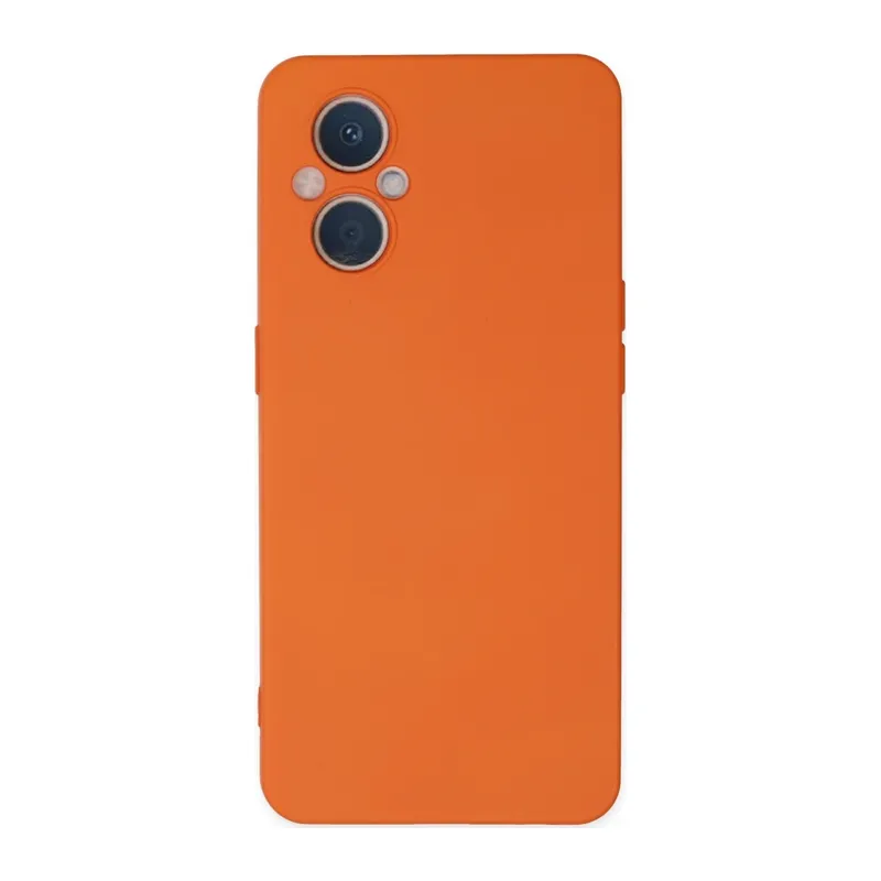 Oppo Reno 7 Lite Kılıf Nano içi Kadife Silikon - Turuncu