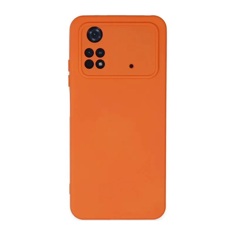 Xiaomi Poco M4 Pro 4G Kılıf Nano içi Kadife Silikon - Turuncu